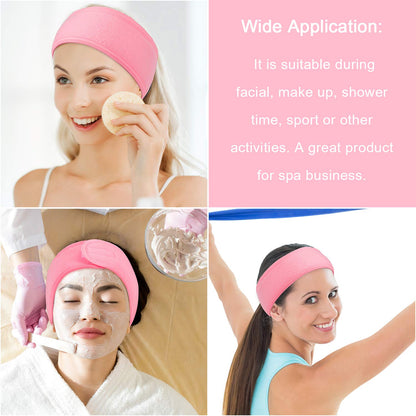 3 Piece Adjustable Facial Headband with Mask Brush