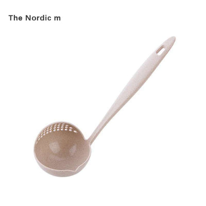 Multi-Functional 2-in-1 Spoon Strainer Hot Pot Skimming for Scooping up Porridge Spoon Long Spoon Kitchen Tableware Strainer and