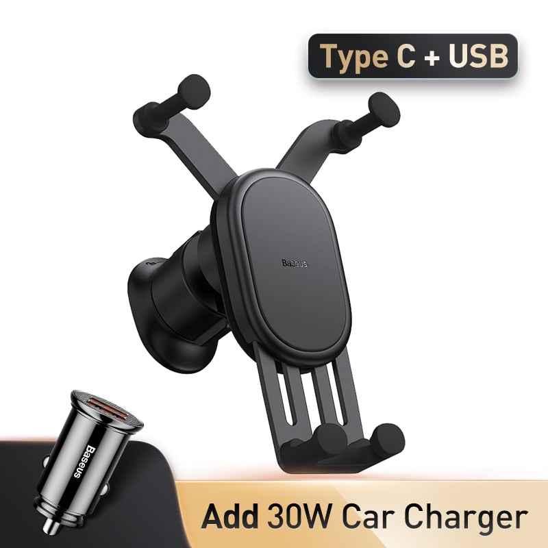 Baseus Car Phone Holder Wireless Charger Fast Charging For iPhone And Samsung