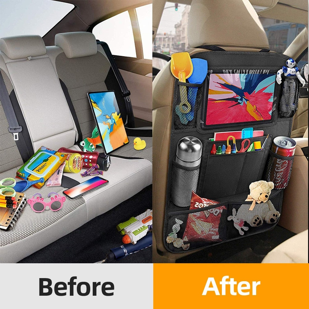 Car Back Seat Organizer with Touch Screen Tablet Holder