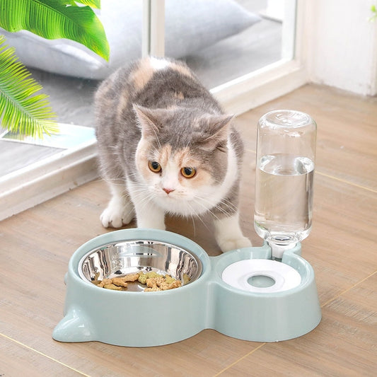 Blue Pet Dog Cat Bowl Fountain Automatic Food Water Feeder Container For Cats Dogs Drinking Pet Articles